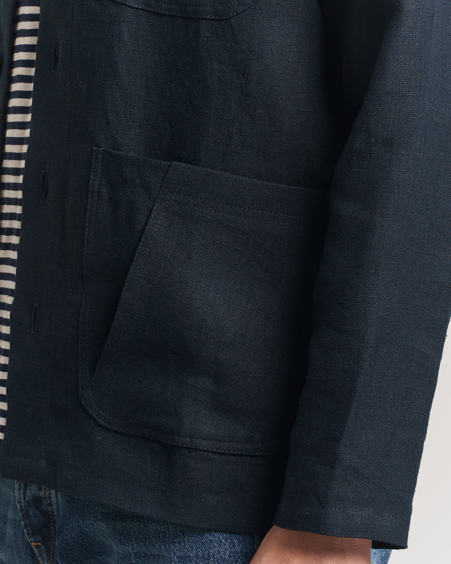 Heren | Overhemden | Peregrine | Grange Linen Shacket Navy
