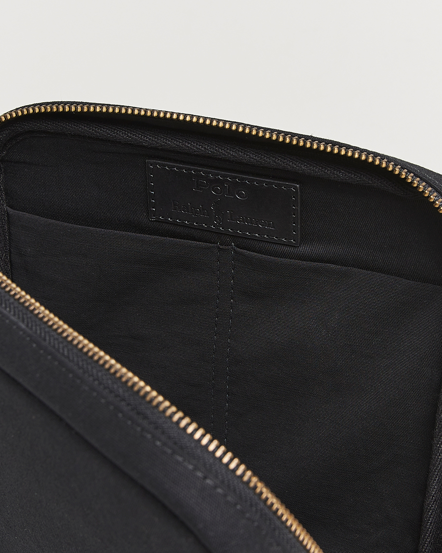 Heren | Tassen | Polo Ralph Lauren | Canvas/Leather Washbag Black