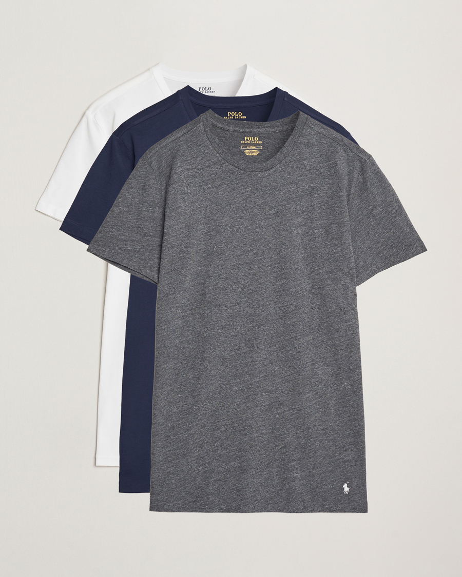 Heren | T-shirts | Polo Ralph Lauren | 3-Pack Crew Neck T-Shirt Navy/Grey/White