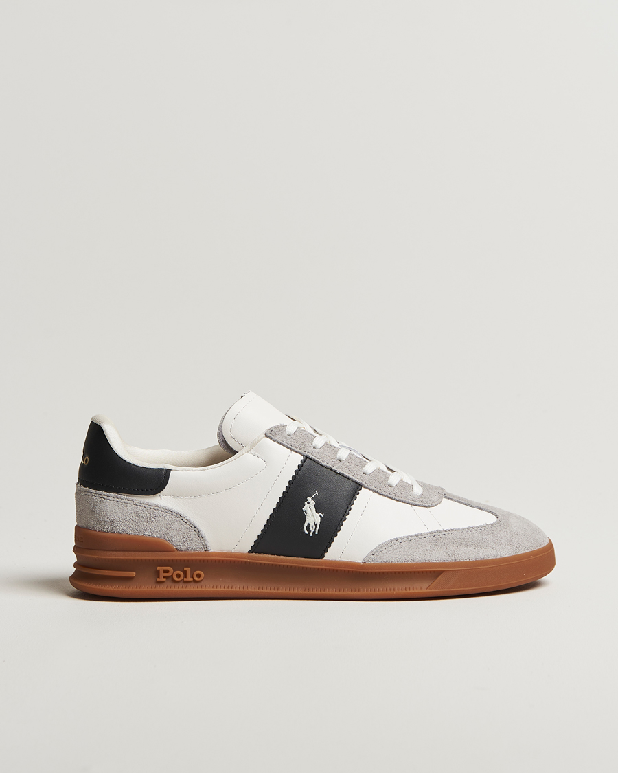 Heren | Sneakers | Polo Ralph Lauren | Aera Leather/Suede Sneaker White/Grey