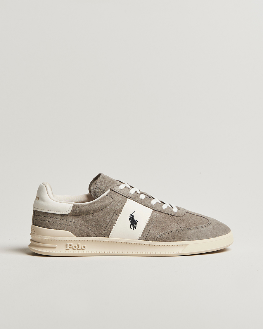 Heren | Polo Ralph Lauren Aera Suede Sneaker Grey/White | Polo Ralph Lauren | Aera Suede Sneaker Grey/White