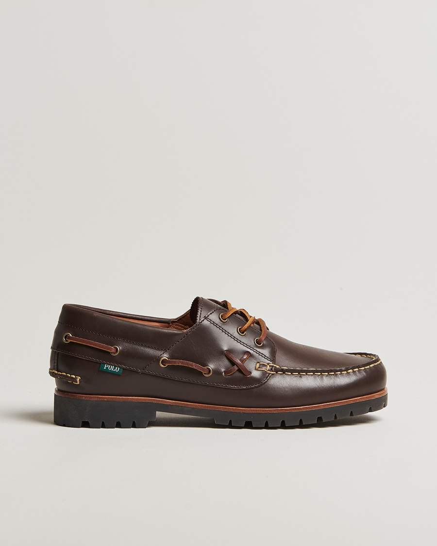 Heren | Bootschoenen | Polo Ralph Lauren | Ranger Leather Boat Shoe Dark Brown