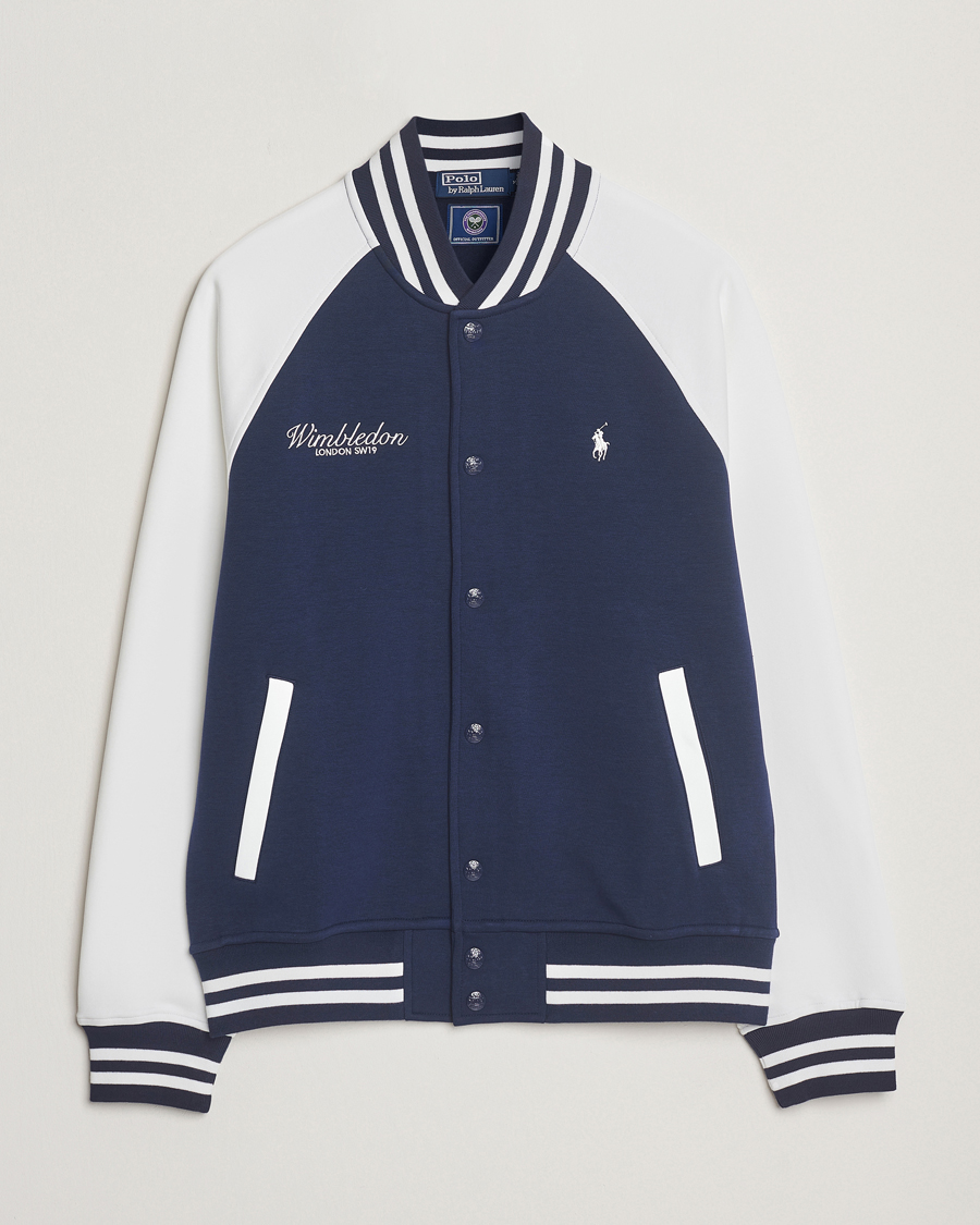 Heren | Truien | Polo Ralph Lauren | Wimbledon Double Knit Baseball Sweatshirt Navy/White