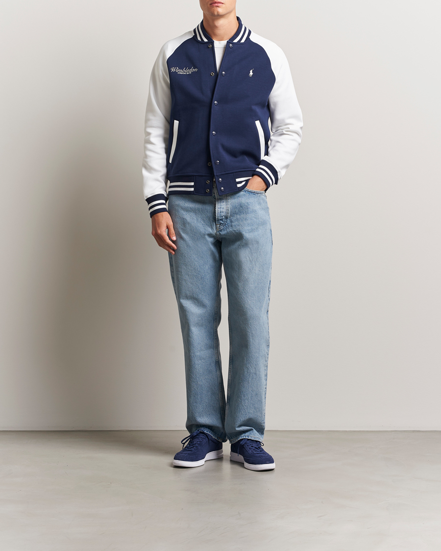 Heren | Truien | Polo Ralph Lauren | Wimbledon Double Knit Baseball Sweatshirt Navy/White