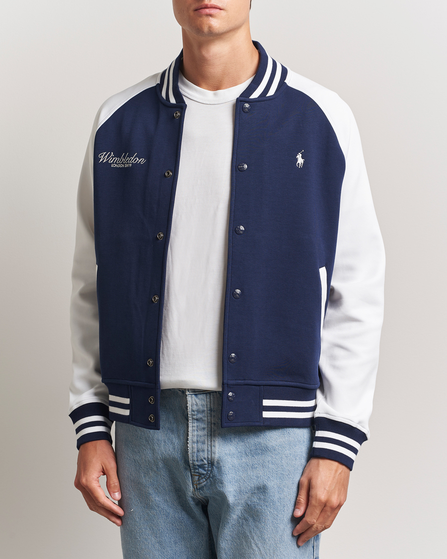 Heren | Truien | Polo Ralph Lauren | Wimbledon Double Knit Baseball Sweatshirt Navy/White