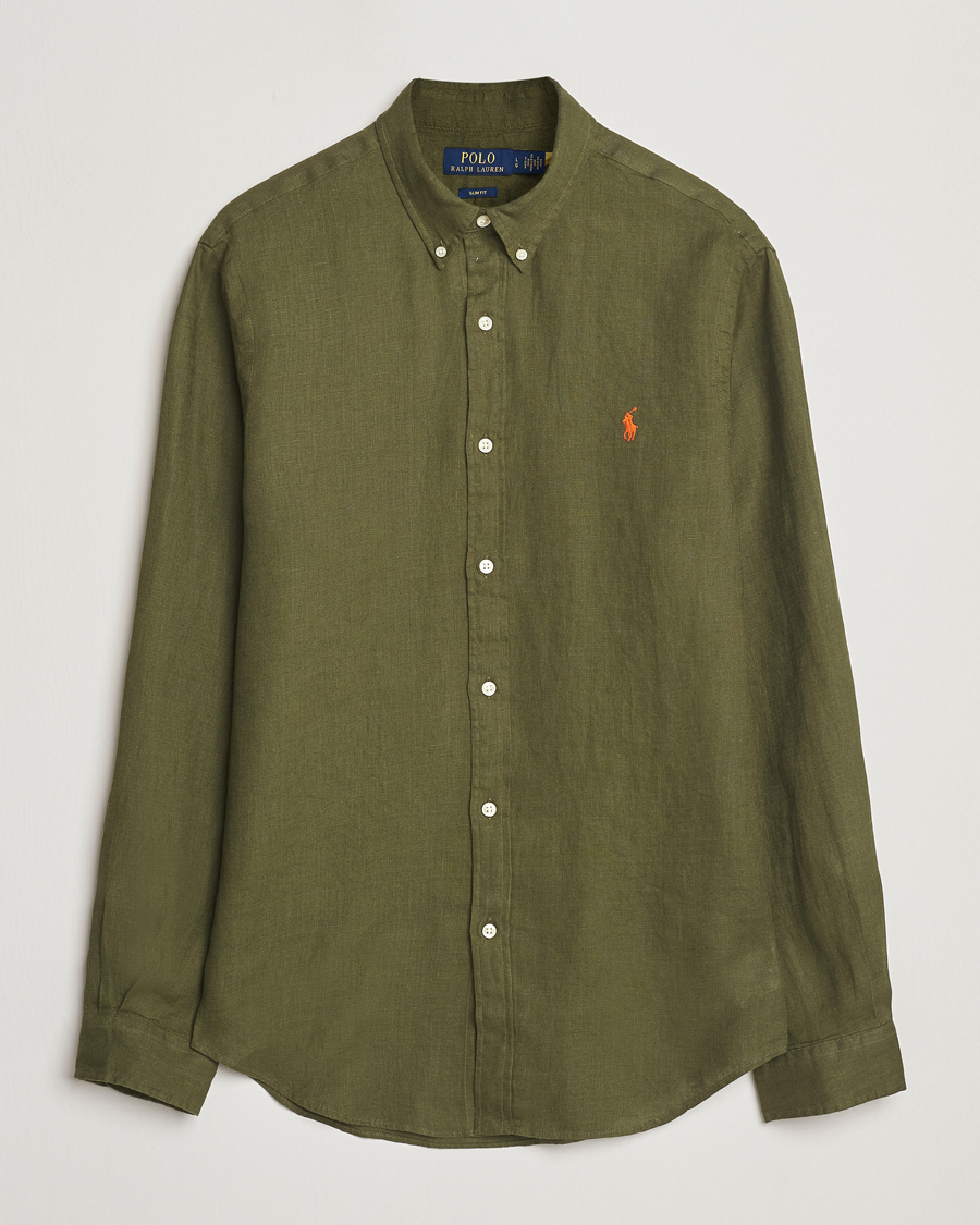Heren | Overhemden | Polo Ralph Lauren | Slim Fit Linen Shirt New Olive