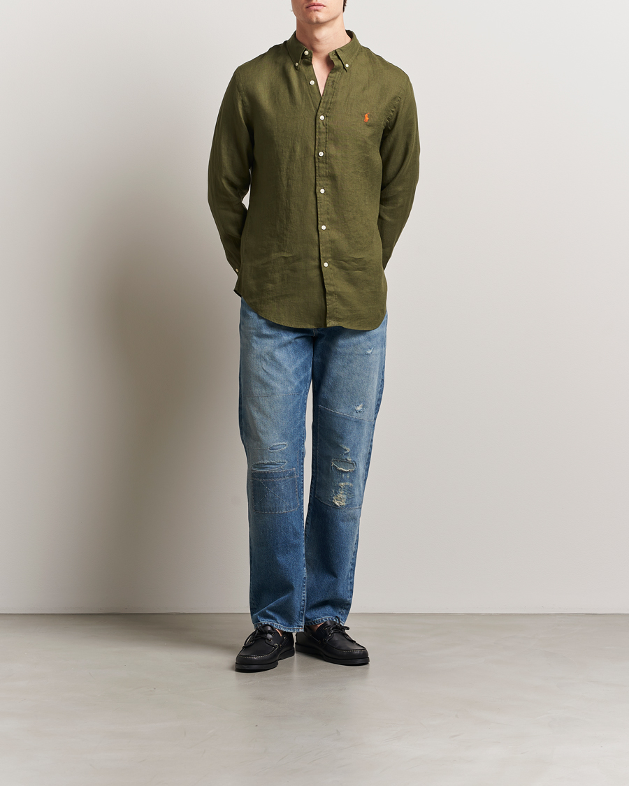 Heren | Overhemden | Polo Ralph Lauren | Slim Fit Linen Shirt New Olive