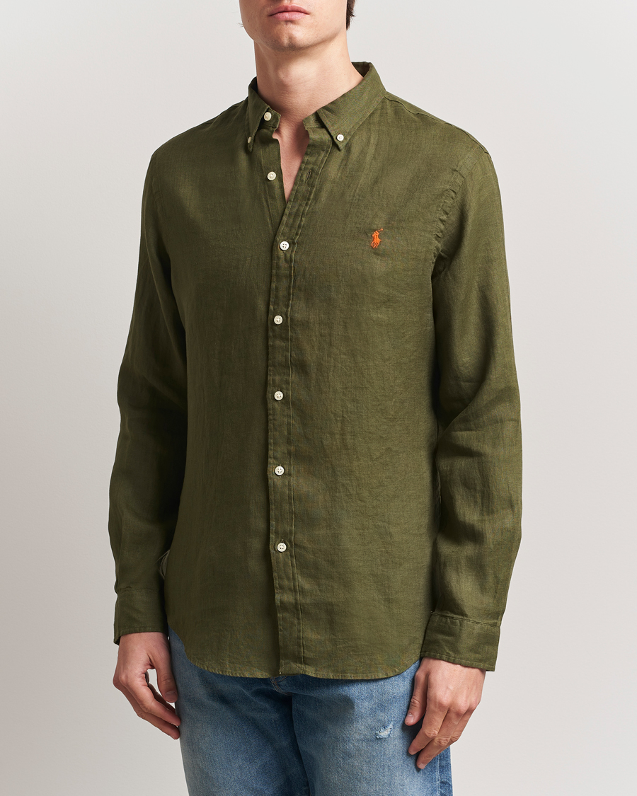 Heren | Overhemden | Polo Ralph Lauren | Slim Fit Linen Shirt New Olive