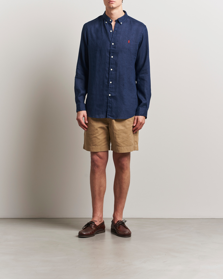 Heren | Overhemden | Polo Ralph Lauren | Slim Fit Linen Shirt Newport Navy