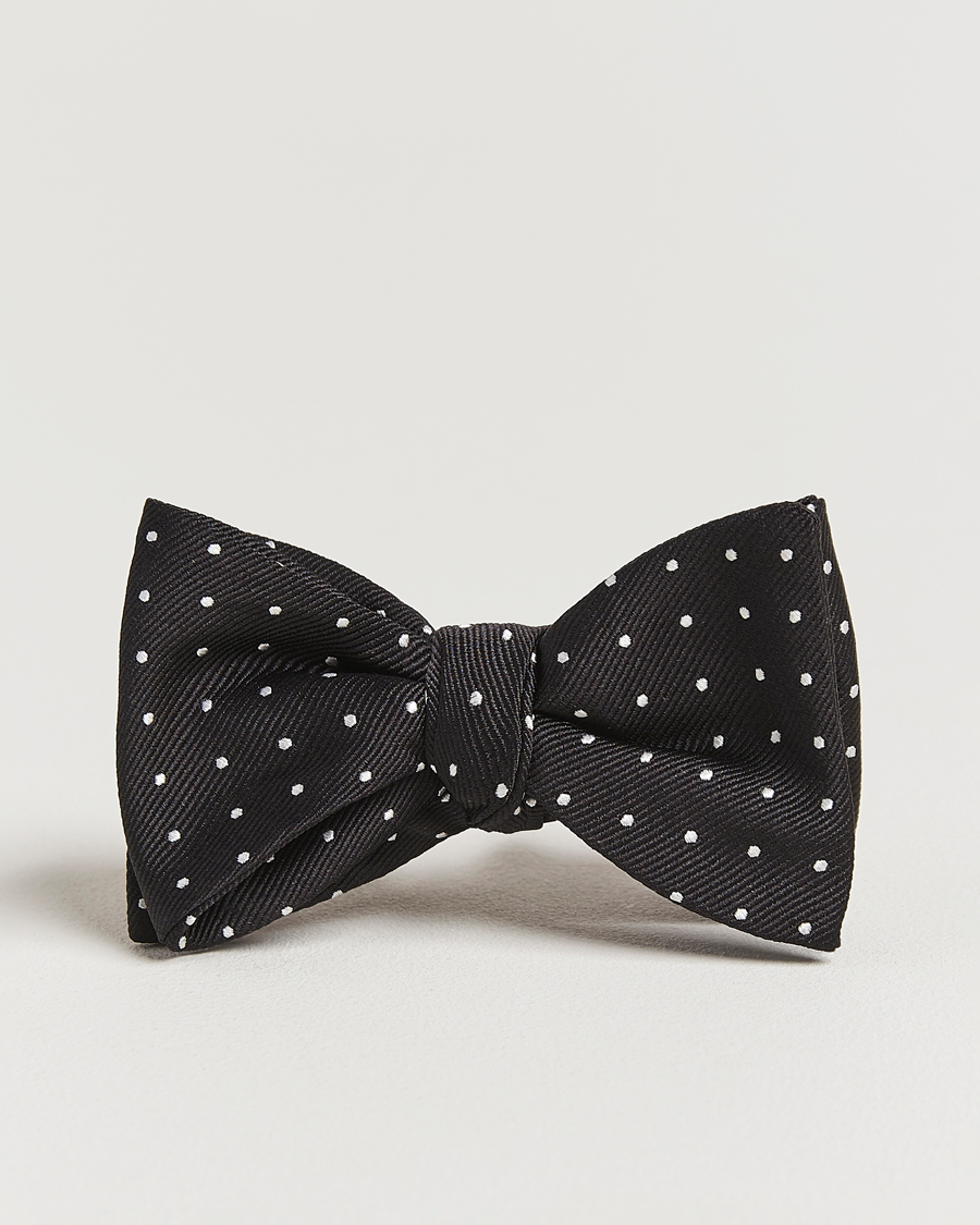 Heren | Polo Ralph Lauren Silk Self Tie Dot Bow Tie Black/White | Polo Ralph Lauren | Silk Self Tie Dot Bow Tie Black/White