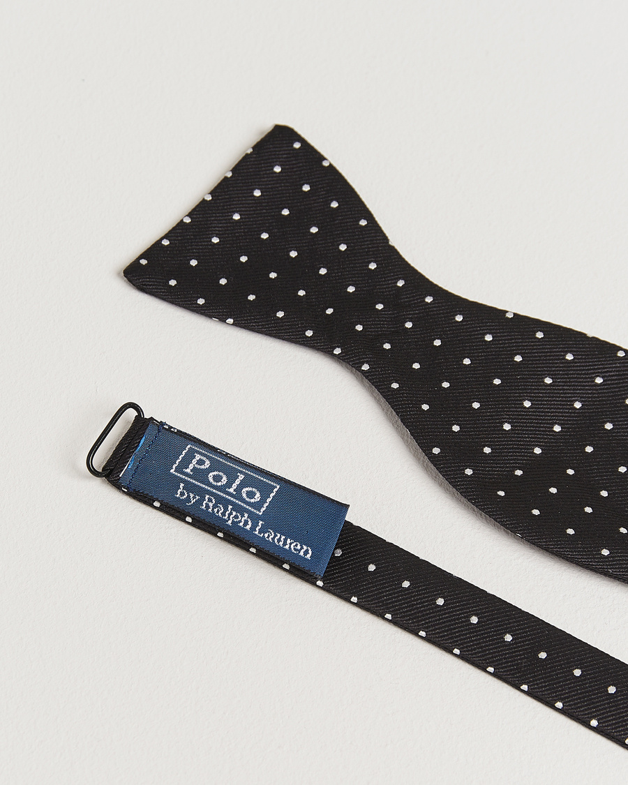 Heren | Polo Ralph Lauren Silk Self Tie Dot Bow Tie Black/White | Polo Ralph Lauren | Silk Self Tie Dot Bow Tie Black/White