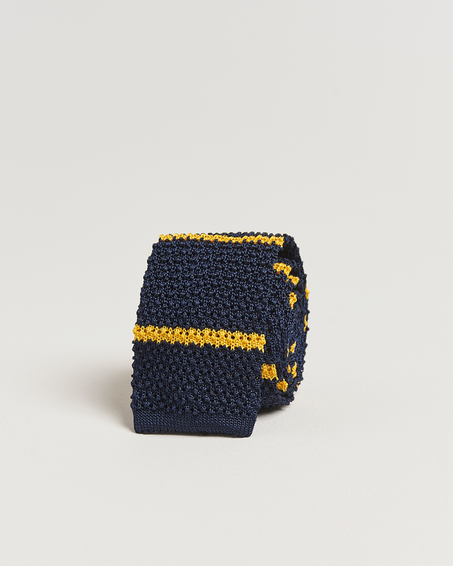 Heren | Stropdassen | Polo Ralph Lauren | Knitted Striped Tie Navy/Gold