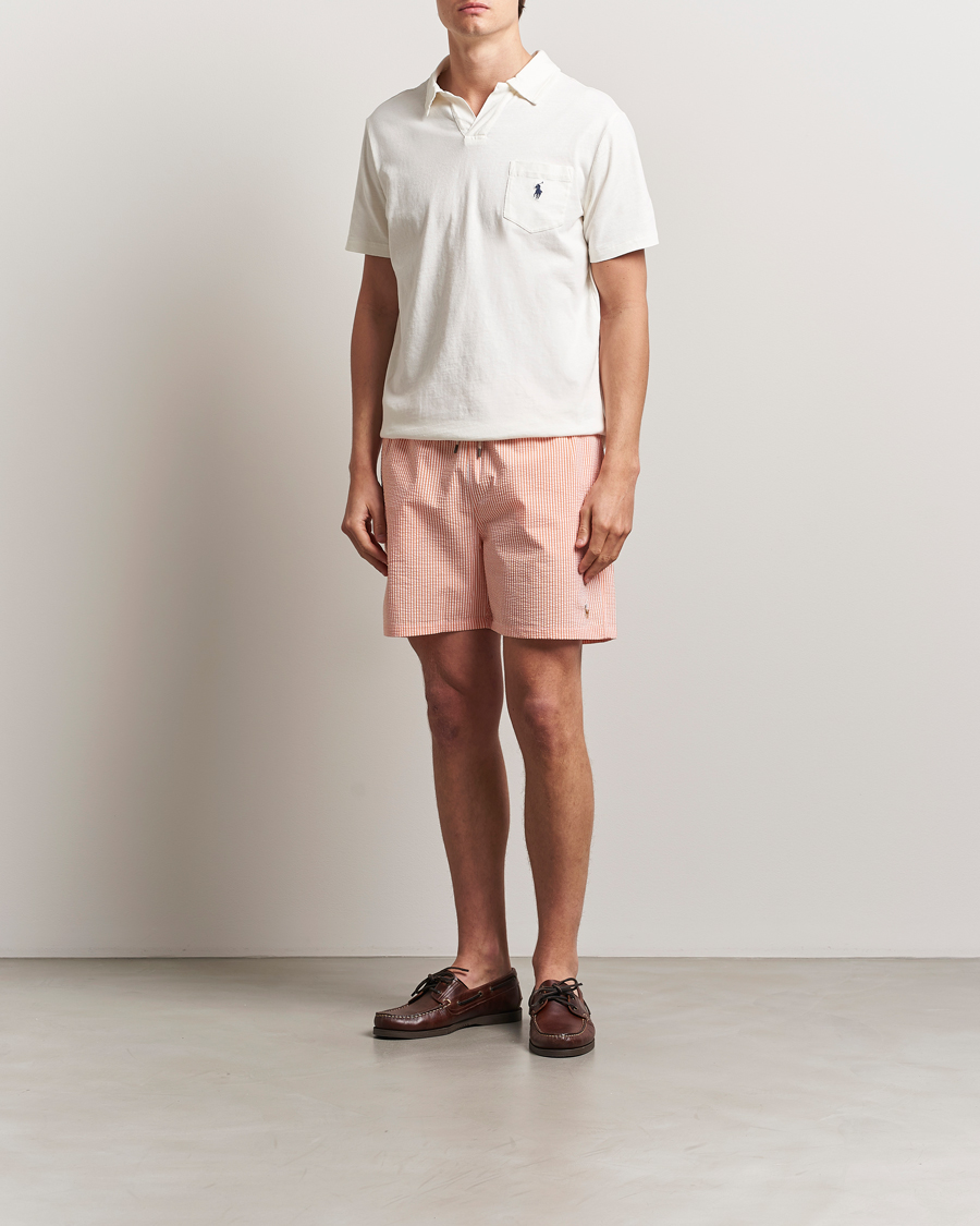 Heren | Zwembroek | Polo Ralph Lauren | Recycled Traveler Seersucker Swimshorts Classic Peach