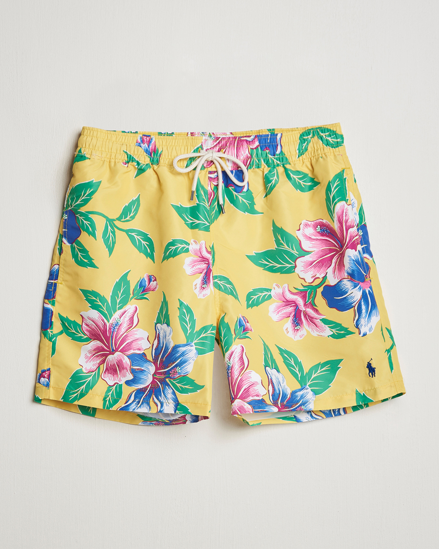 Heren | Zwembroek | Polo Ralph Lauren | Traveler Recycled Swimshorts Iconic Hibiscus Yellow
