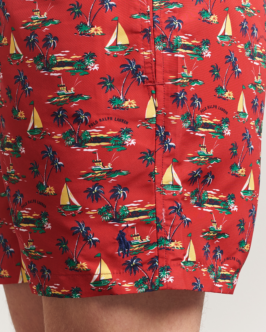 Heren | Zwembroek | Polo Ralph Lauren | Traveler Recycled Swimshorts Island Scenic Red