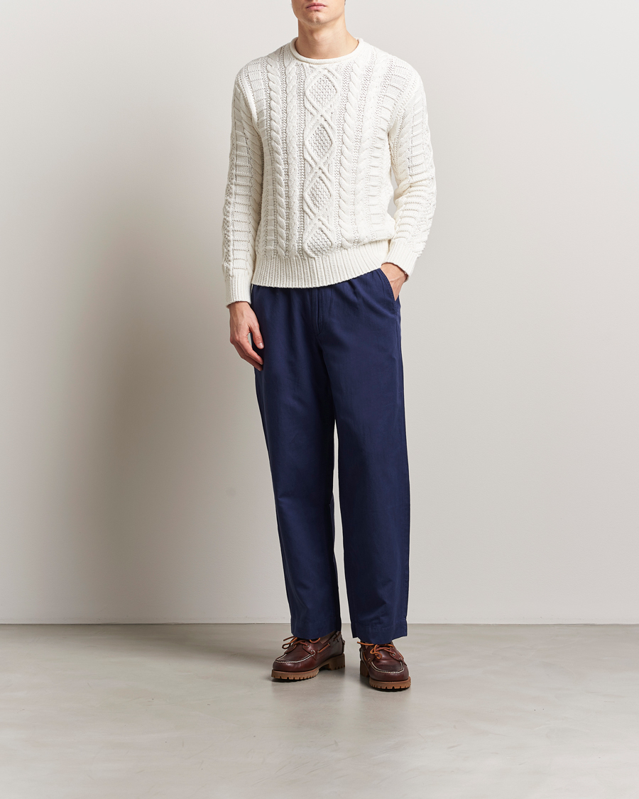Heren | Broeken | Polo Ralph Lauren | Pleated Cotton Linen Pants Newport Navy