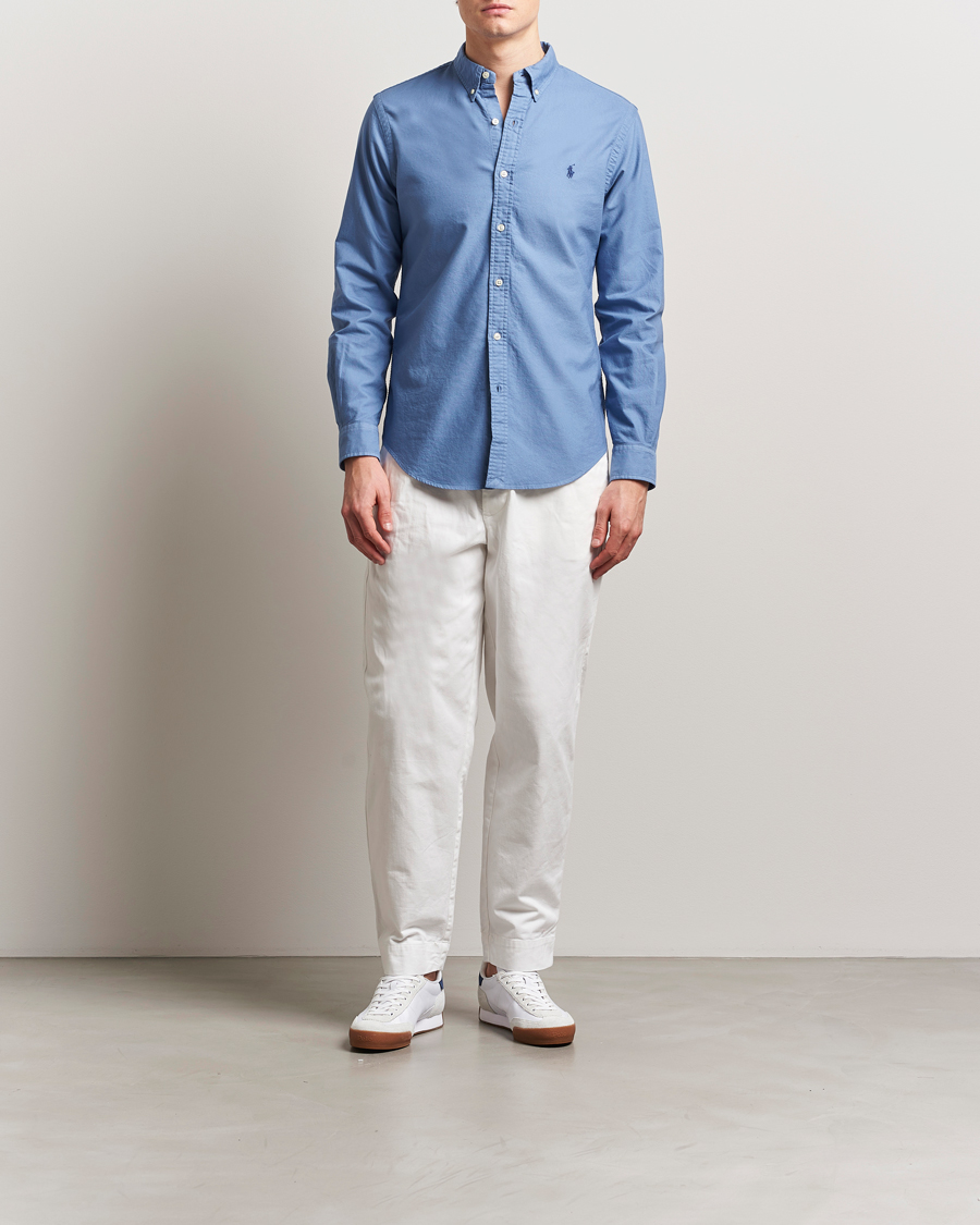 Heren | Overhemden | Polo Ralph Lauren | Slim Fit Garment Dyed Oxford Shirt Bastille Blue