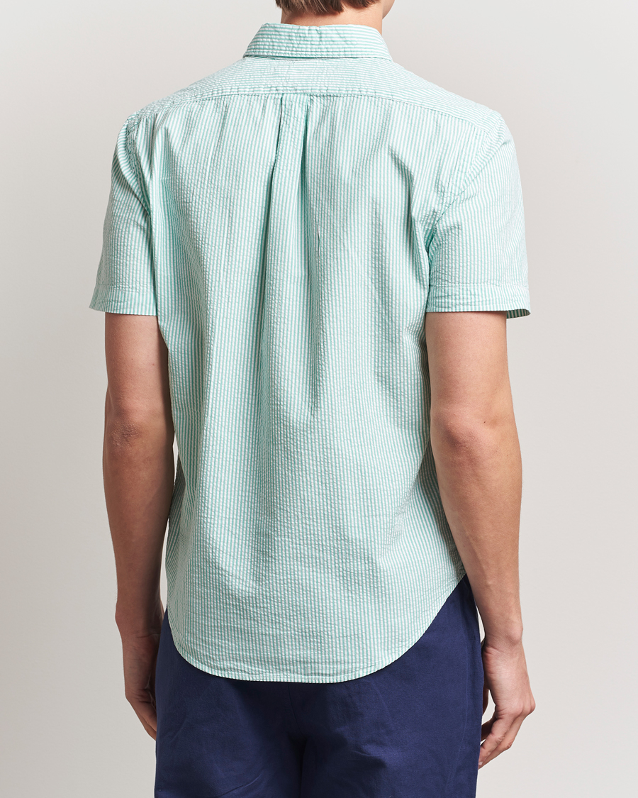 Heren | Overhemden | Polo Ralph Lauren | Seersucker Short Sleeve Striped Shirt Green/White