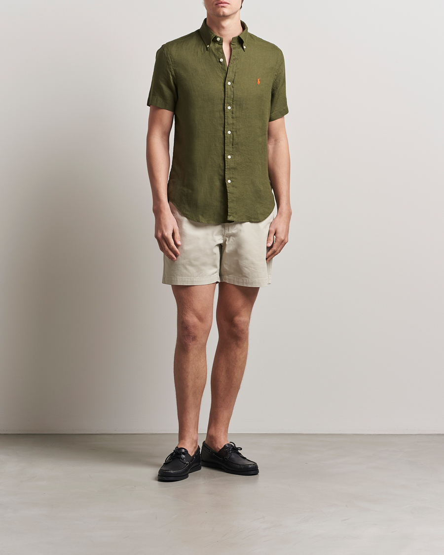 Heren | Overhemden | Polo Ralph Lauren | Short Sleeve Linen Shirt New Olive
