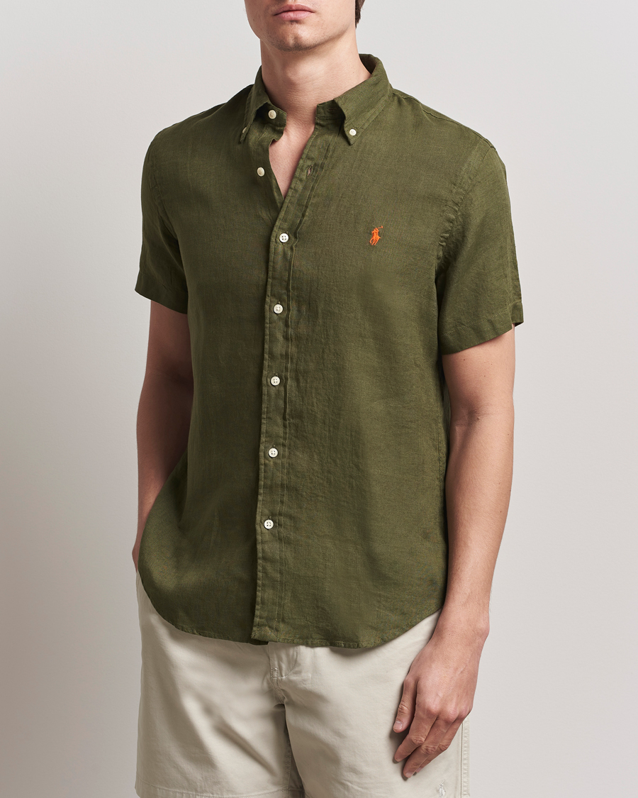 Heren | Overhemden | Polo Ralph Lauren | Short Sleeve Linen Shirt New Olive