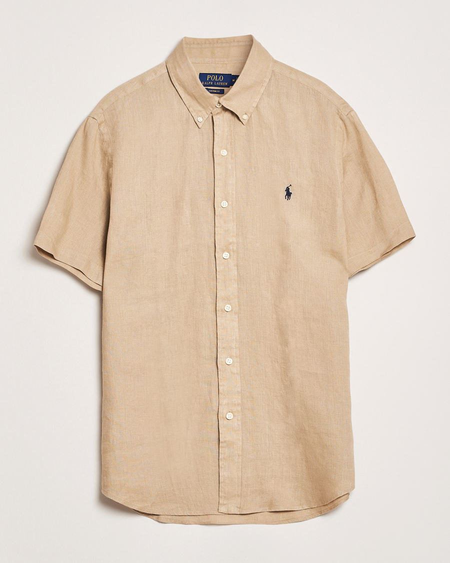 Heren | Overhemden | Polo Ralph Lauren | Short Sleeve Linen Shirt Coastal Beige