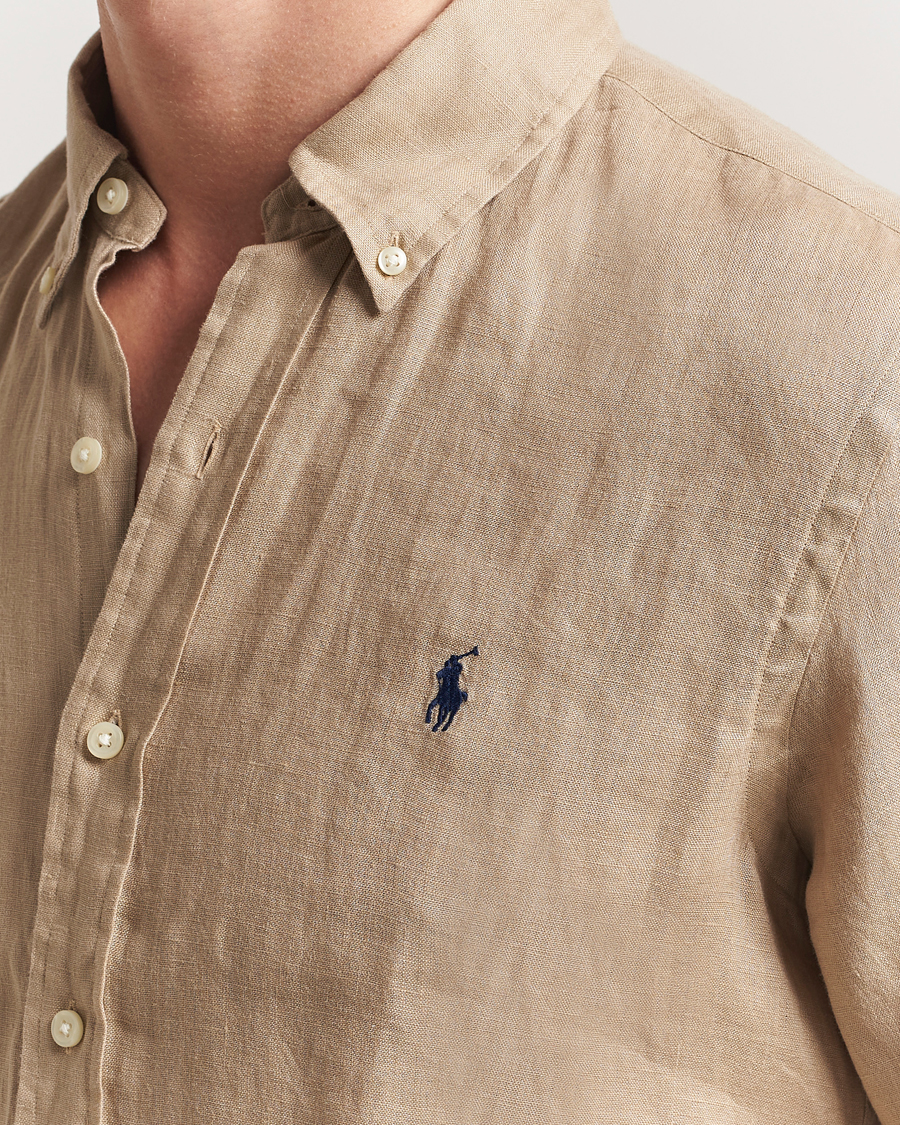 Heren | Overhemden | Polo Ralph Lauren | Short Sleeve Linen Shirt Coastal Beige