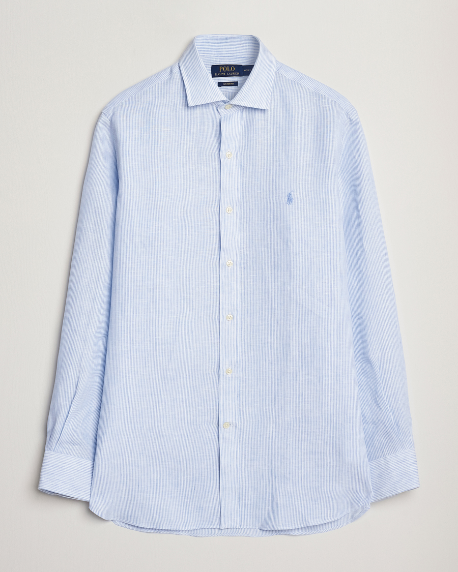 Heren | Overhemden | Polo Ralph Lauren | Custom Fit Dressed Striped Linen Shirt Cabana Blue