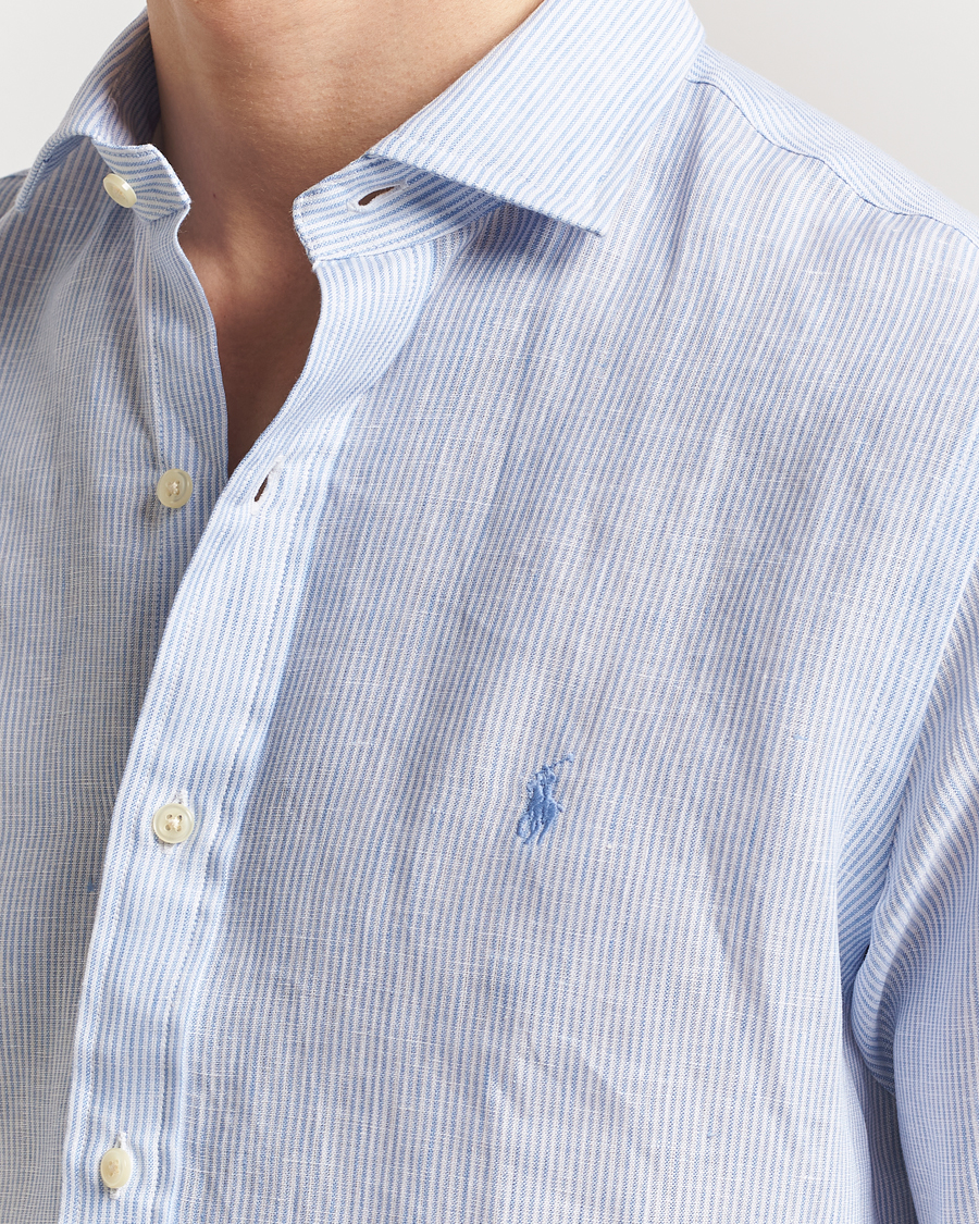 Heren | Overhemden | Polo Ralph Lauren | Custom Fit Dressed Striped Linen Shirt Cabana Blue