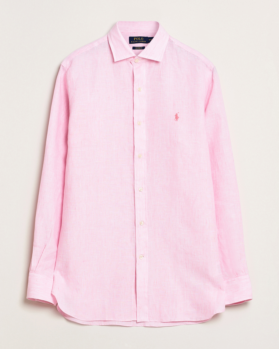 Heren | Overhemden | Polo Ralph Lauren | Custom Fit Dressed Striped Linen Shirt Pink/White