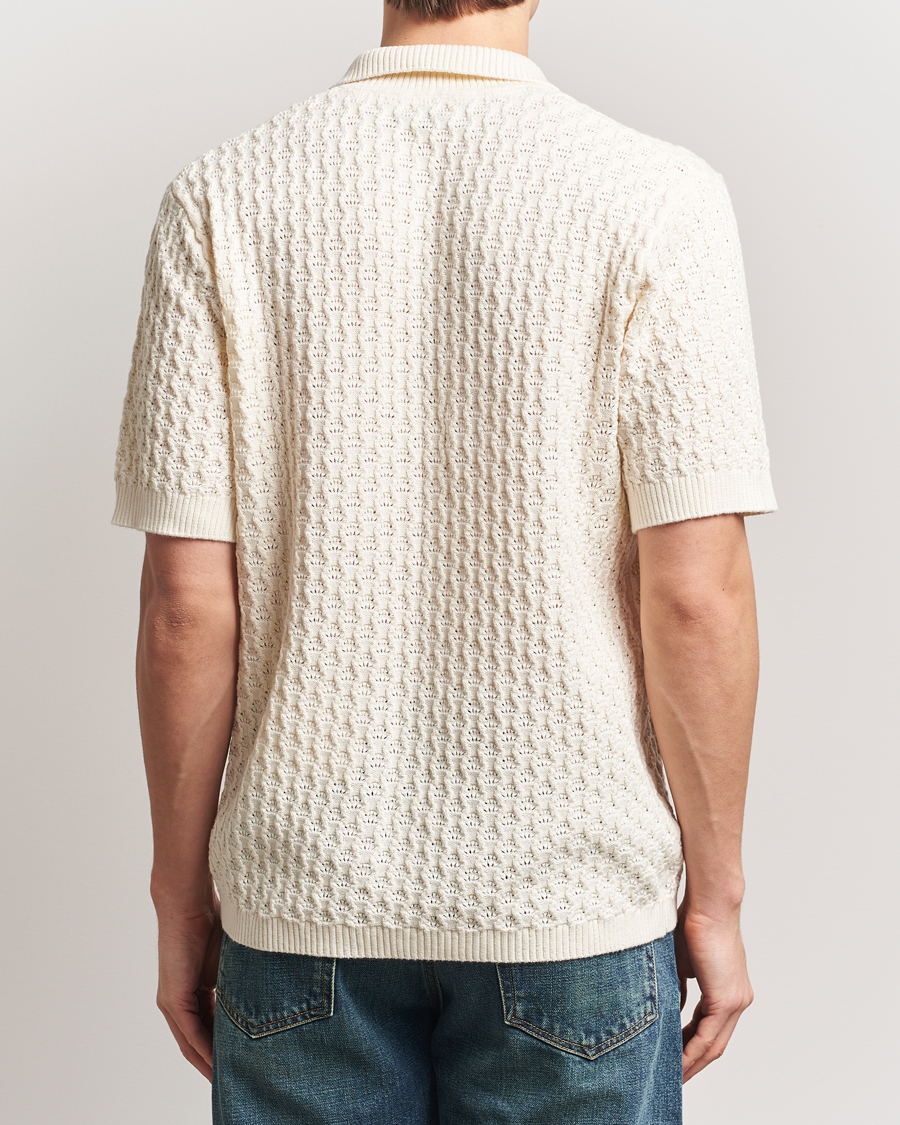 Heren | Overhemden | LES DEUX | Gespertus Knitted Short Sleeve Shirt Ivory