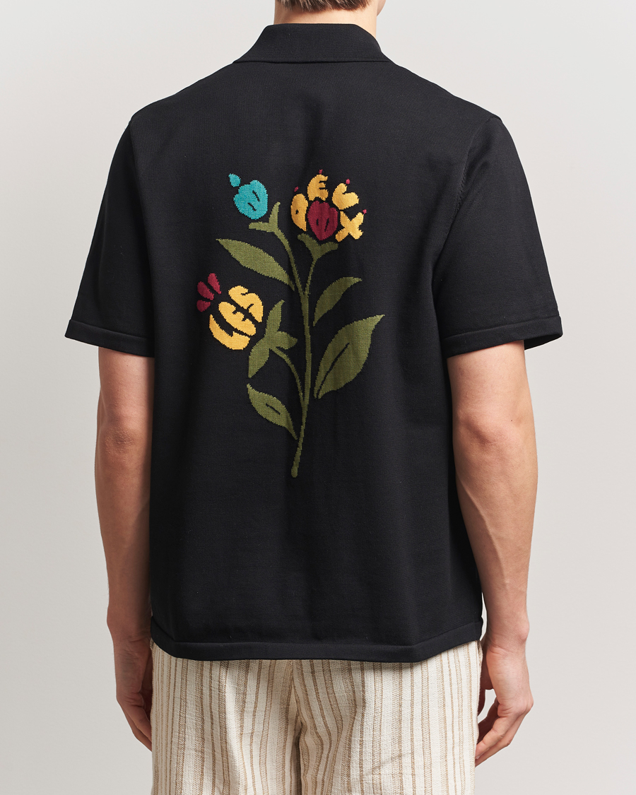 Heren | Overhemden | LES DEUX | Geoffery Short Sleeve Knitted Shirt Black