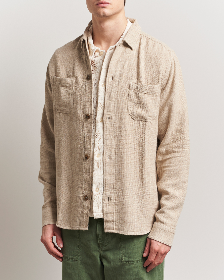 Heren | Overhemden | LES DEUX | Hamilton Viscose/Linen Overshirt Light Sand
