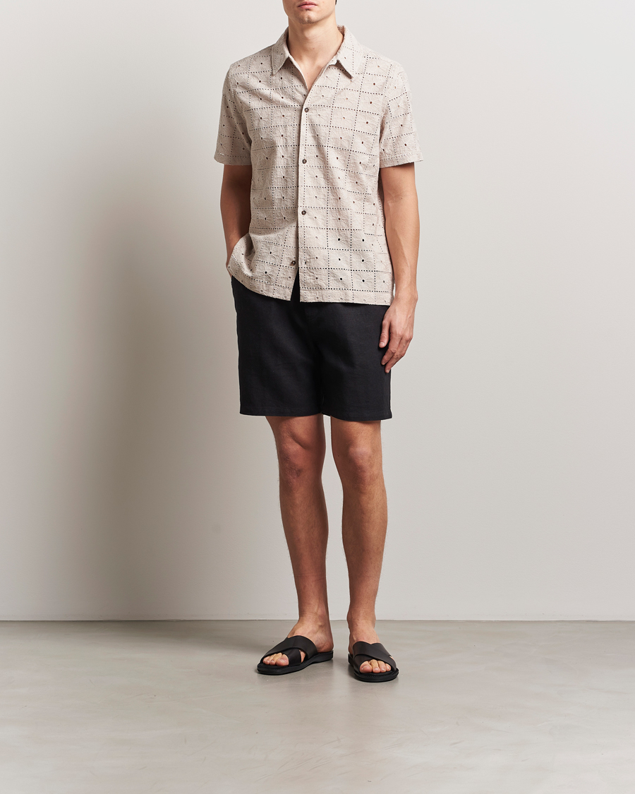 Heren | Overhemden | LES DEUX | Hector Anglaise Short Sleeve Shirt Light Sand