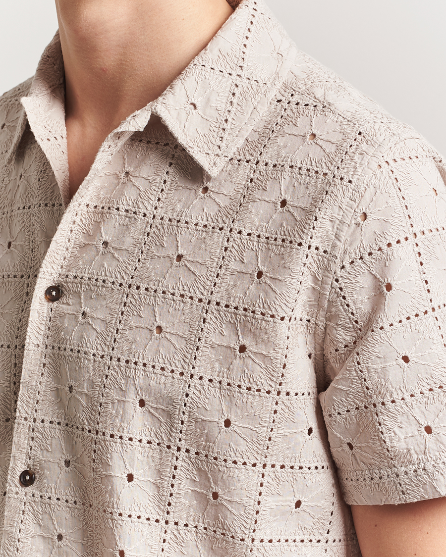 Heren | Overhemden | LES DEUX | Hector Anglaise Short Sleeve Shirt Light Sand