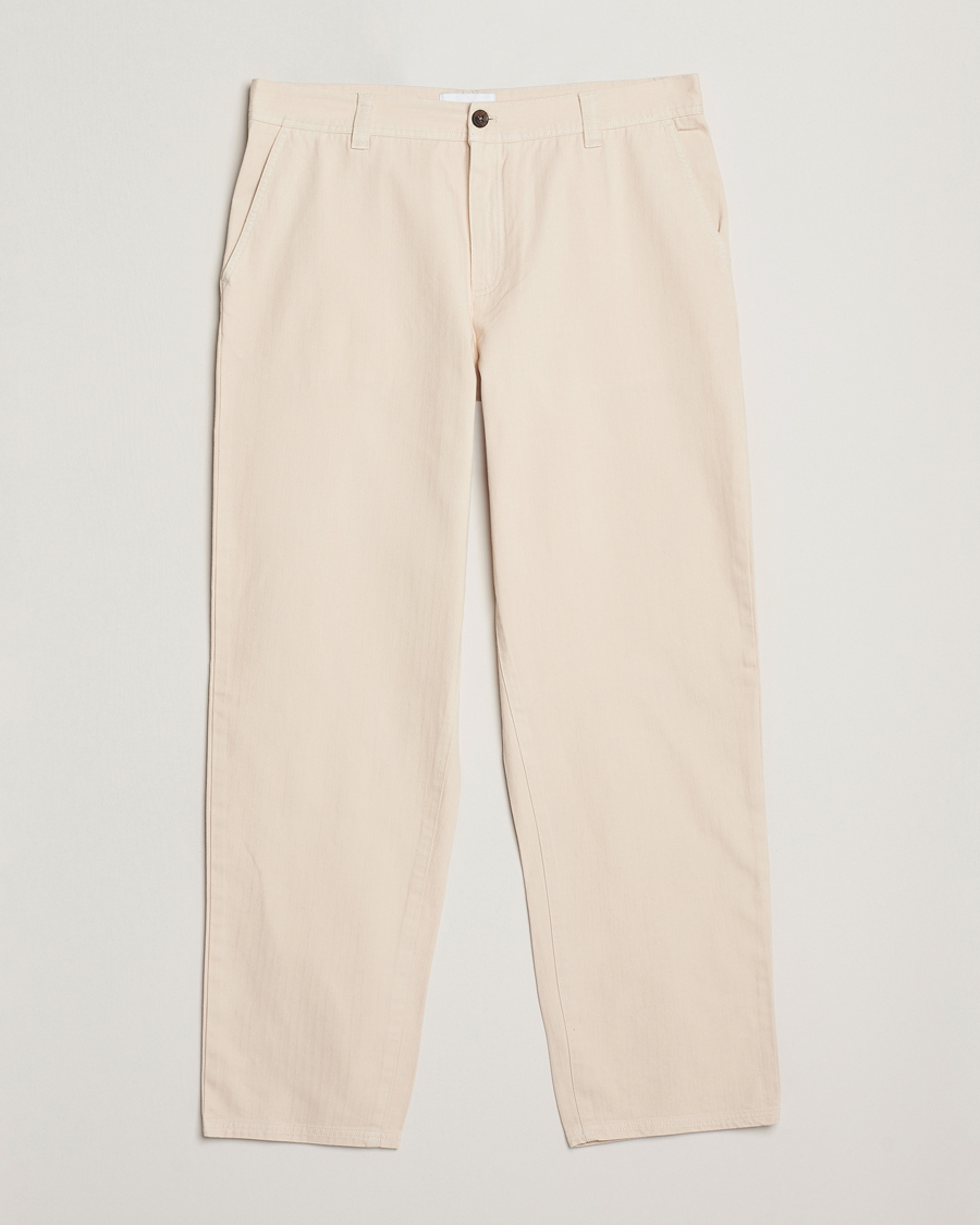 Heren | Broeken | LES DEUX | Cody Cotton Herringbone Pants Ivory
