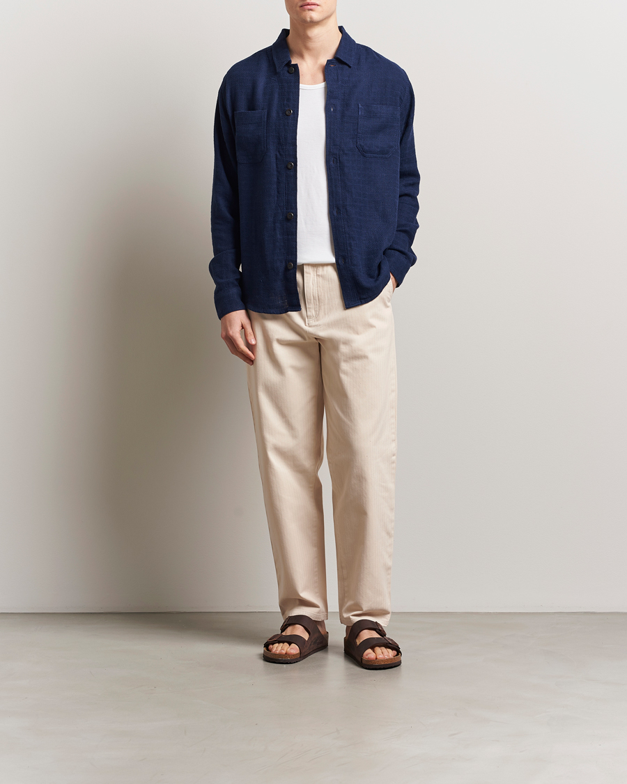 Heren | Broeken | LES DEUX | Cody Cotton Herringbone Pants Ivory