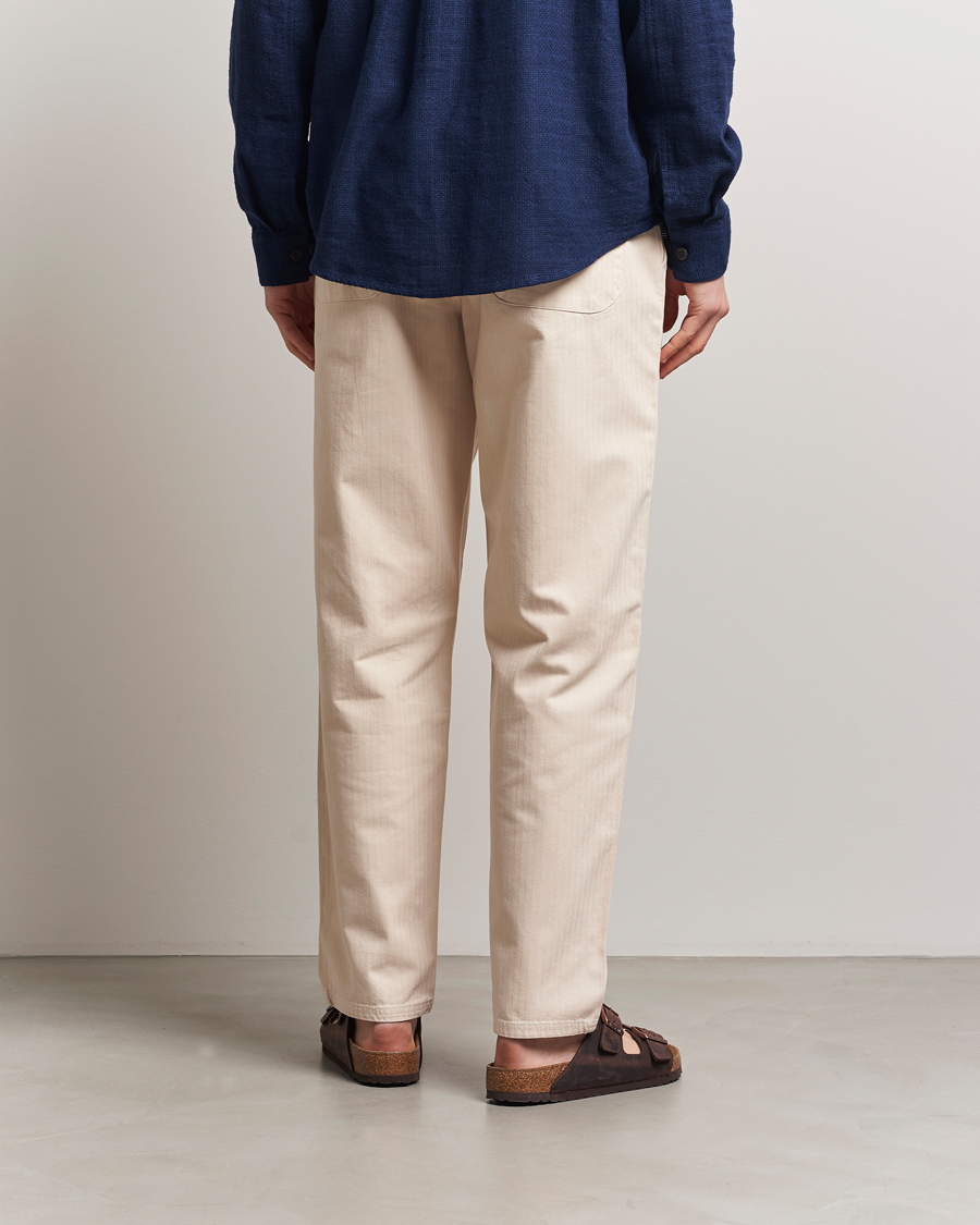 Heren | Broeken | LES DEUX | Cody Cotton Herringbone Pants Ivory