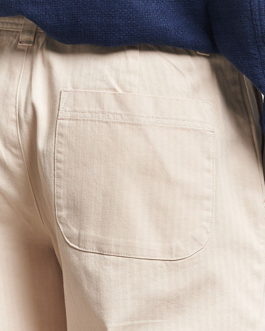 Heren | Broeken | LES DEUX | Cody Cotton Herringbone Pants Ivory