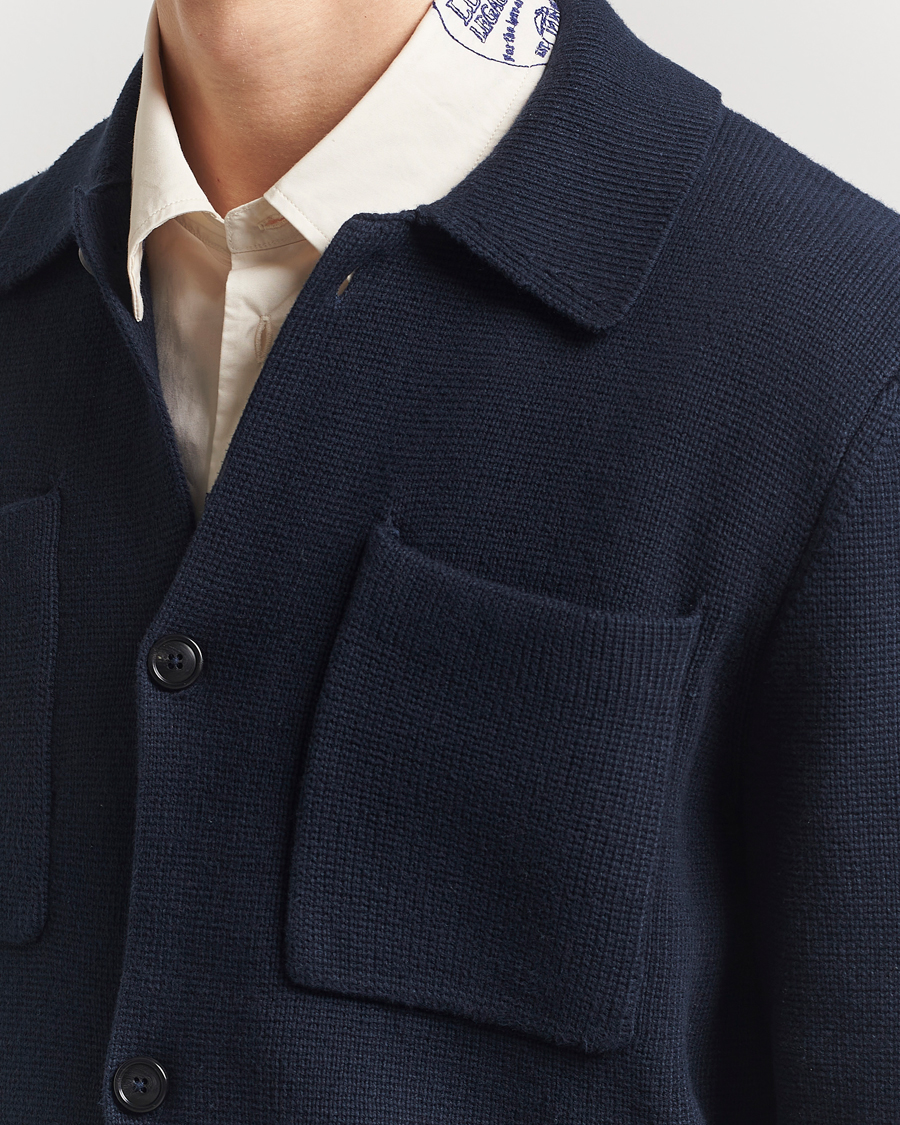 Heren | Truien | LES DEUX | Fisher Cotton Milano Overshirt Navy