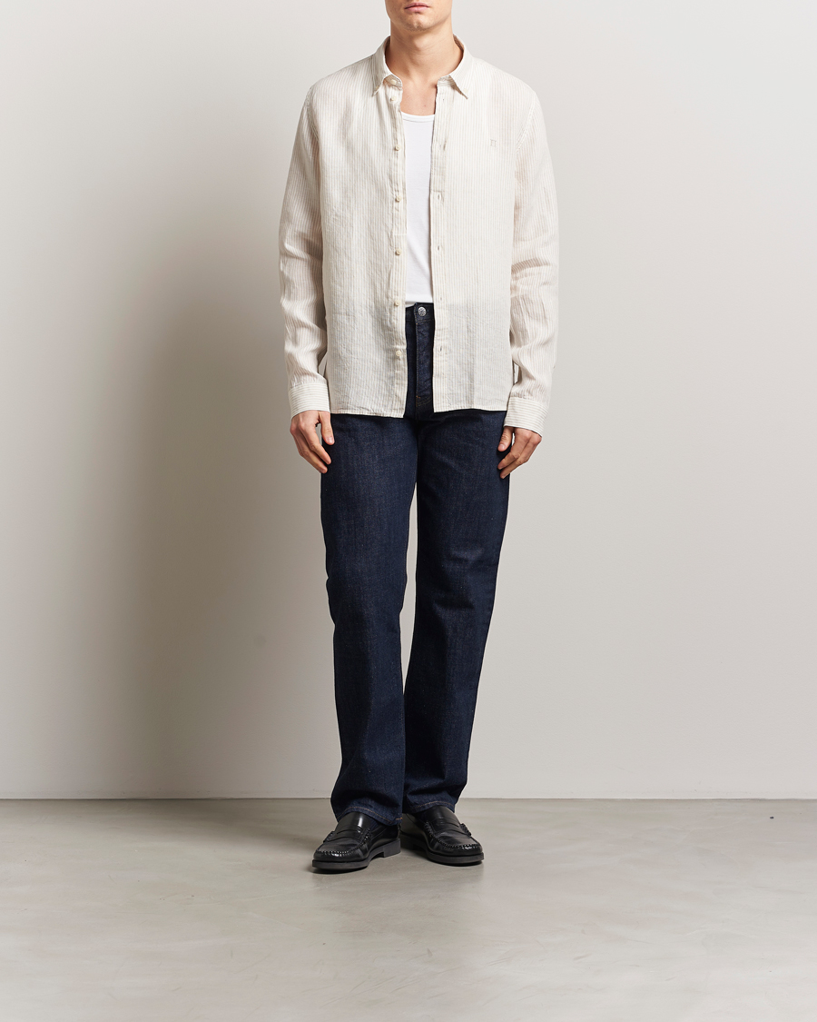Heren | Overhemden | LES DEUX | Kristian Linen Shirt Ivory/Walnut