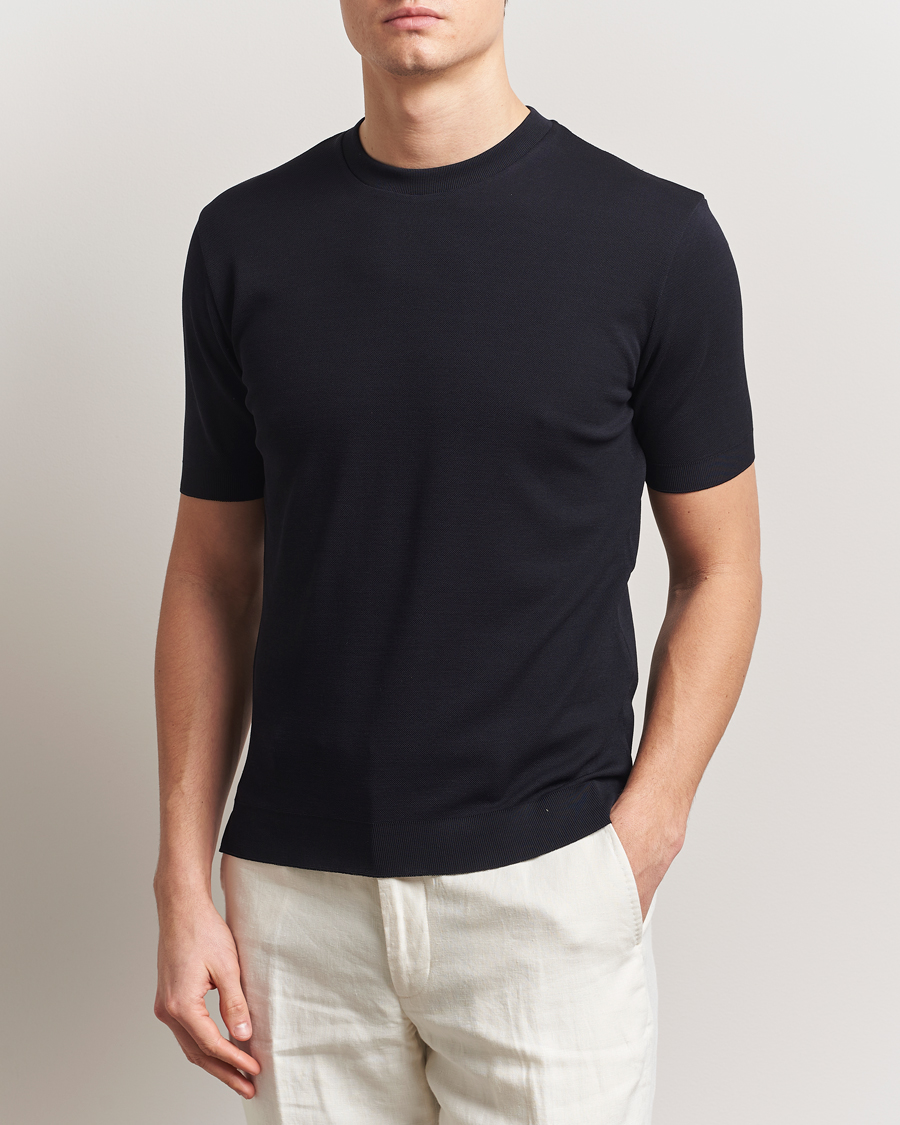 Heren | T-shirts | Altea | Jersey Piquet T-Shirt Navy