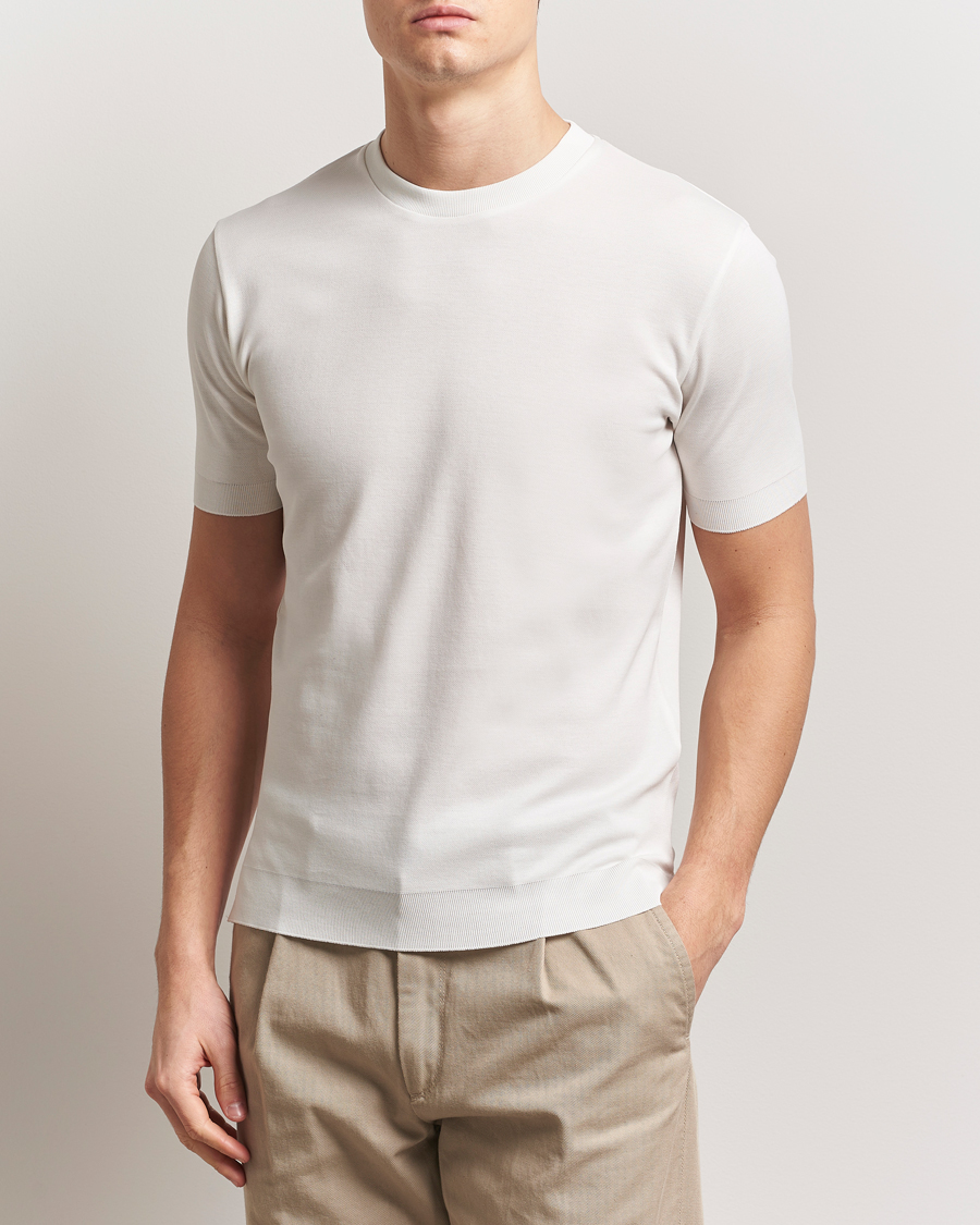 Heren | T-shirts | Altea | Jersey Piquet T-Shirt Off White