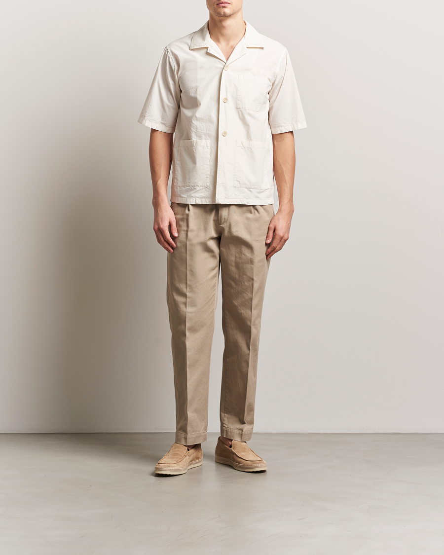 Heren | Overhemden | Aspesi | Short Sleeve Utility Shirt Light Beige