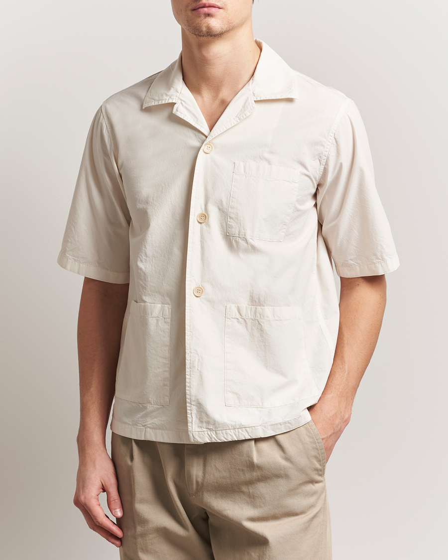 Heren | Overhemden | Aspesi | Short Sleeve Utility Shirt Light Beige