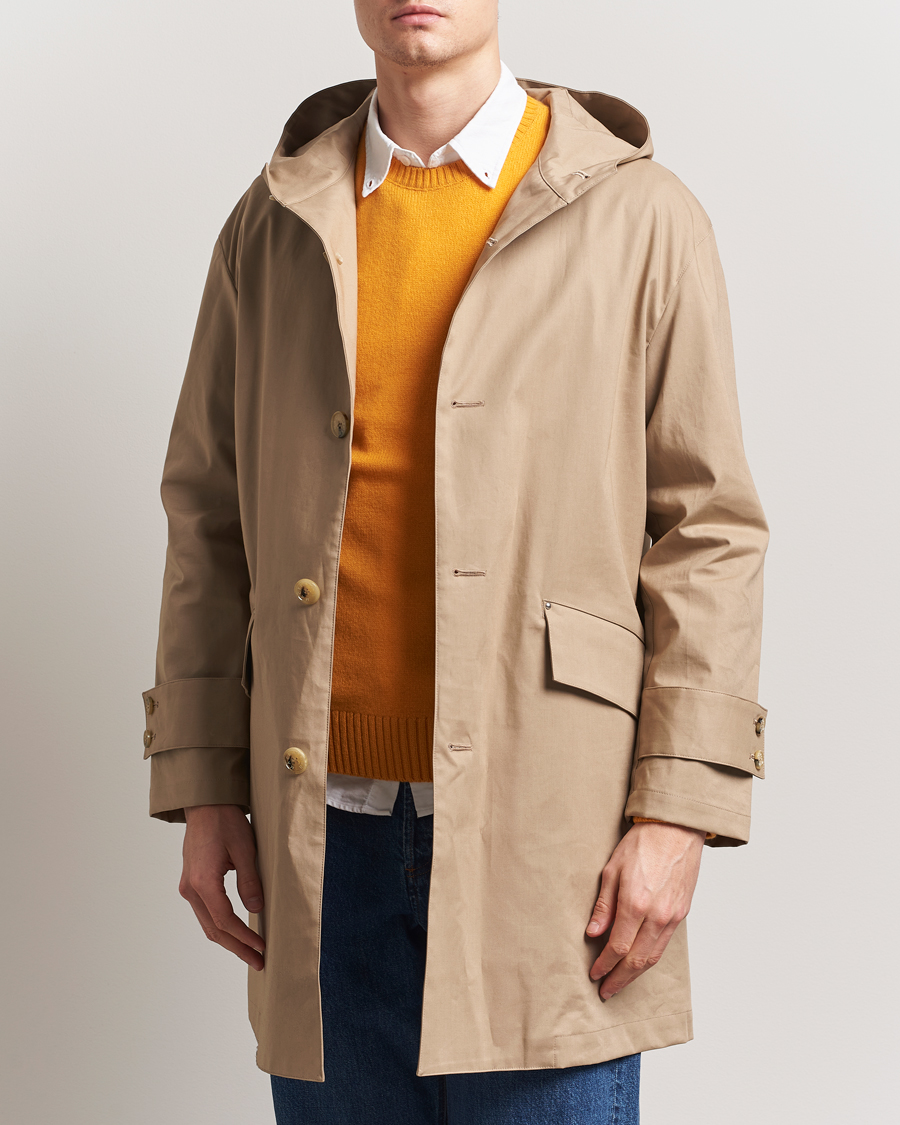 Heren | Jassen | Mackintosh | Humbie GTS Hooded Car Coat Fawn
