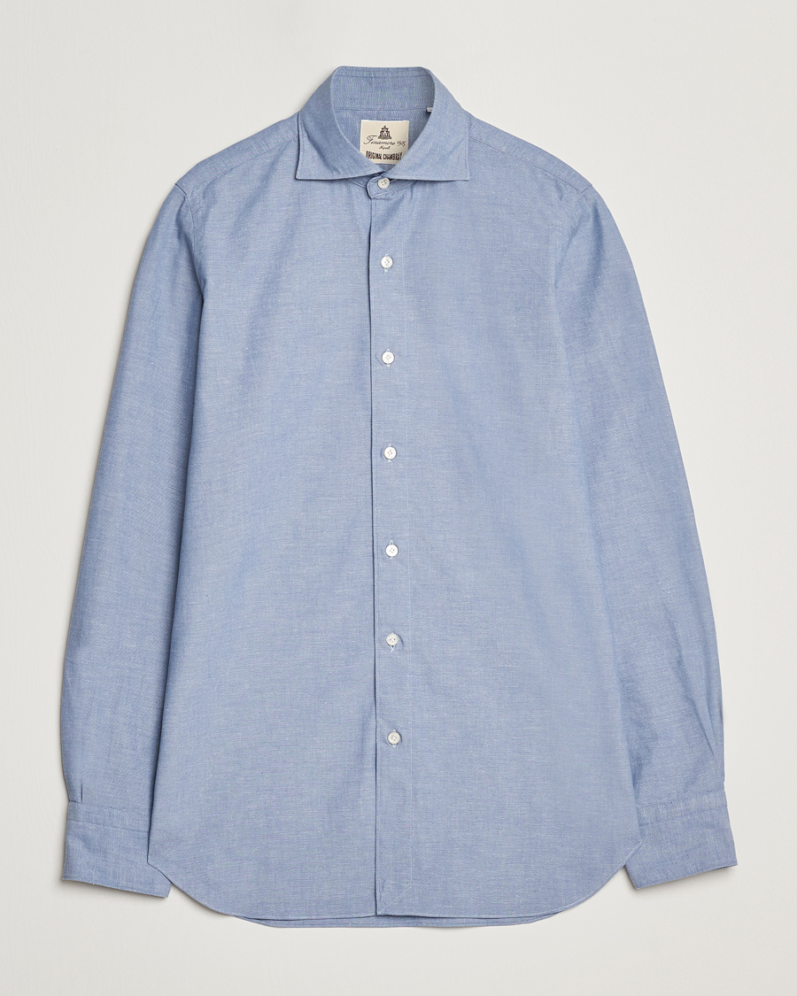 Heren | Overhemden | Finamore Napoli | Gaeta Chambray Shirt Blue