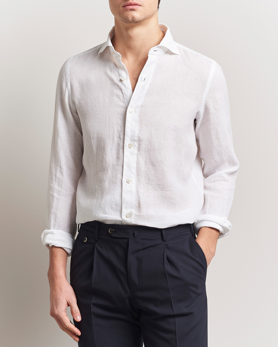 Heren | Overhemden | Finamore Napoli | Gaeta Linen Shirt White
