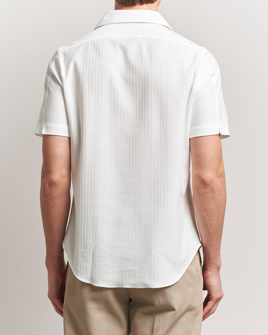 Heren | Overhemden | Finamore Napoli | Vico Jersey Short Sleeve Polo White