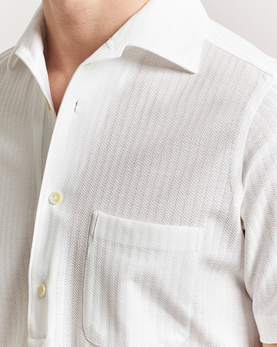 Heren | Overhemden | Finamore Napoli | Vico Jersey Short Sleeve Polo White
