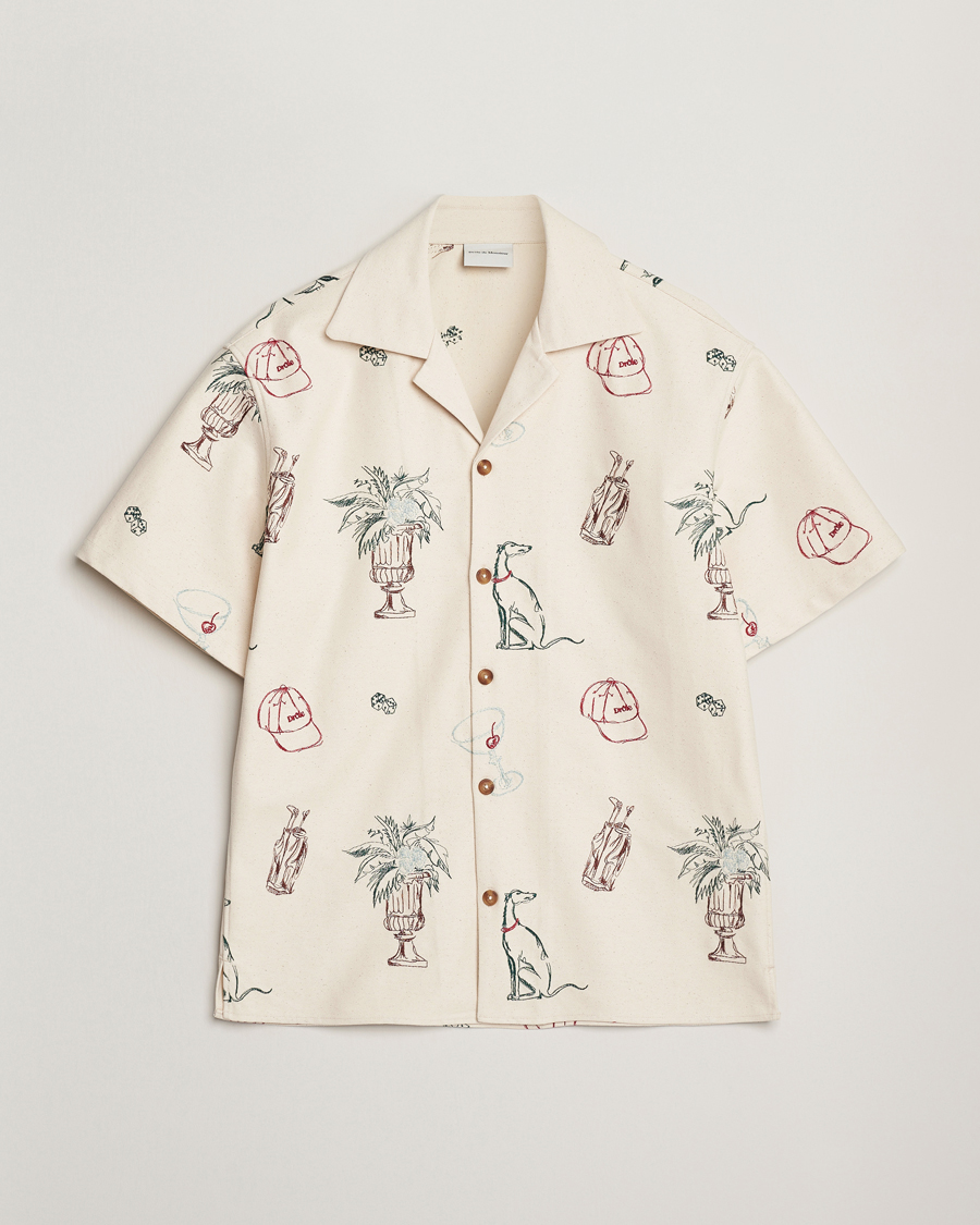 Heren | Overhemden | Drôle de Monsieur | Embroidered Country Club Shirt Ecru